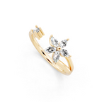 Elegant Floral Bypass Ring with Round & Marquise Brilliant Lab Grown Diamond