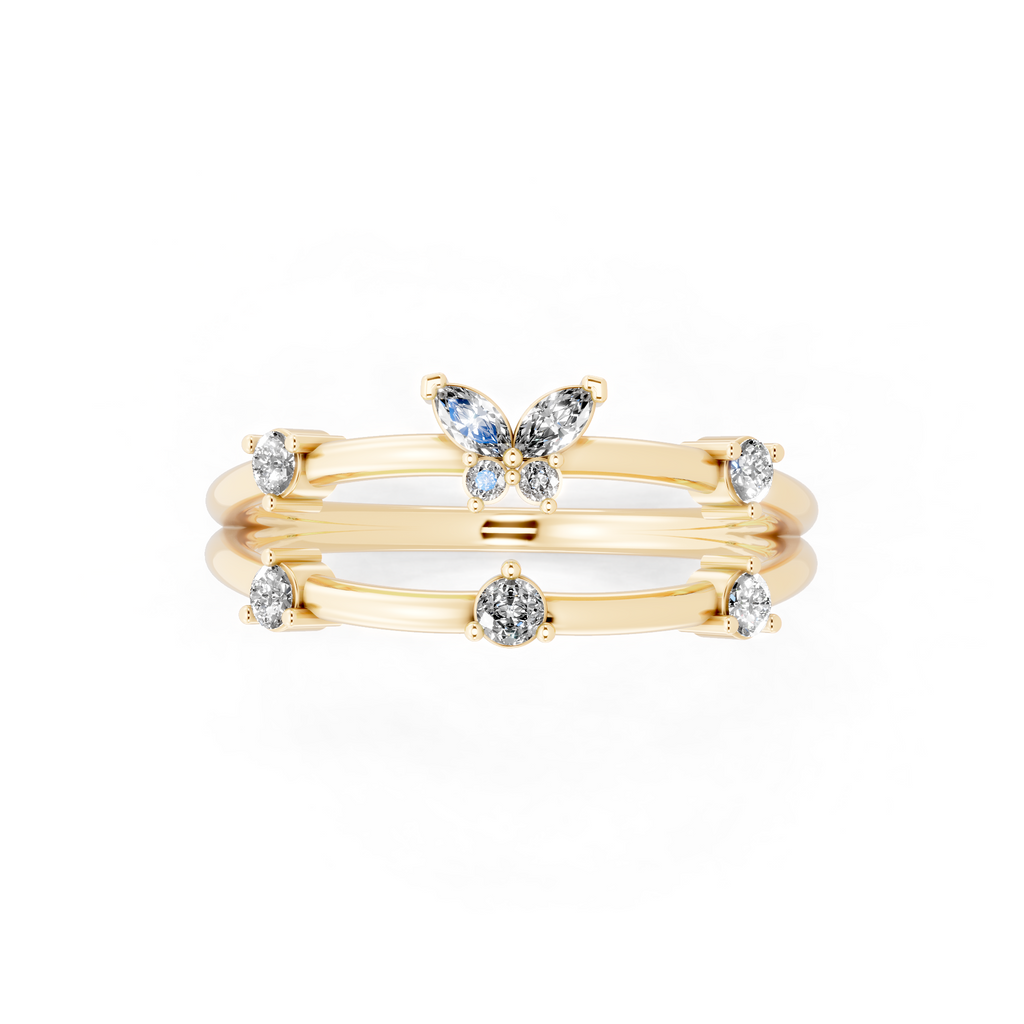 Fancy Butterfly Bloom Open Lab Grown Diamond Anniversary Ring By Lume Jewels