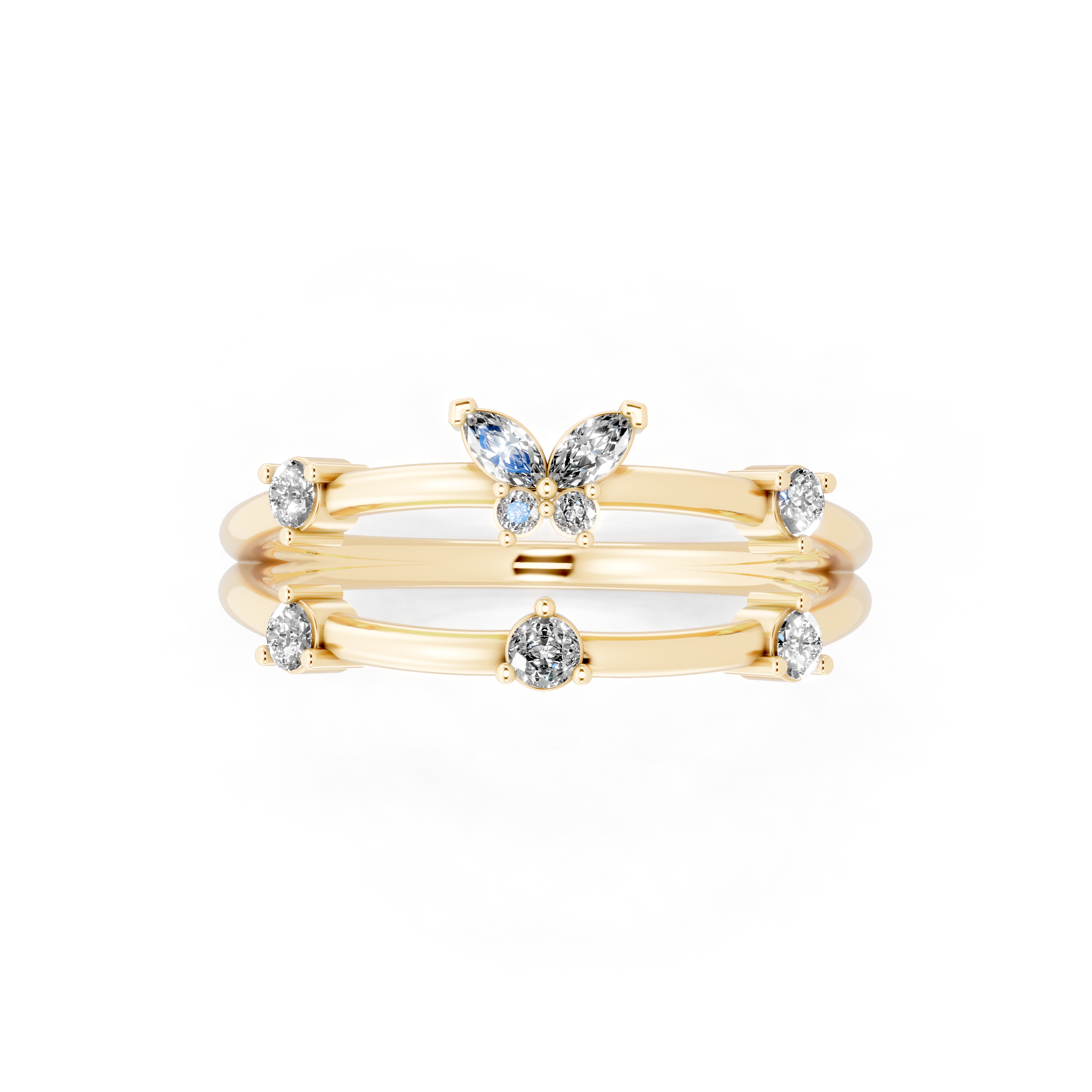 Fancy Butterfly Bloom Open Lab Grown Diamond Anniversary Ring By Lume Jewels