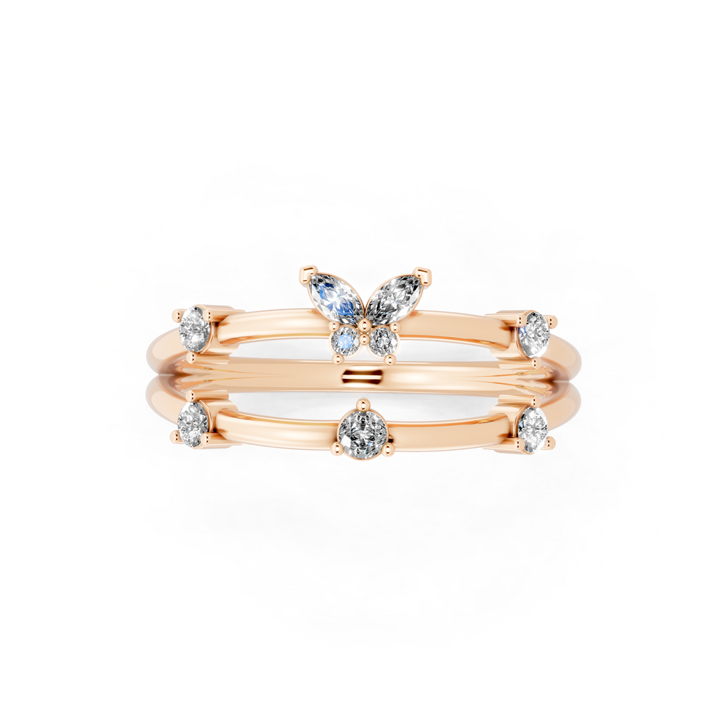 Fancy Butterfly Bloom Open Lab Grown Diamond Anniversary Ring By Lume Jewels