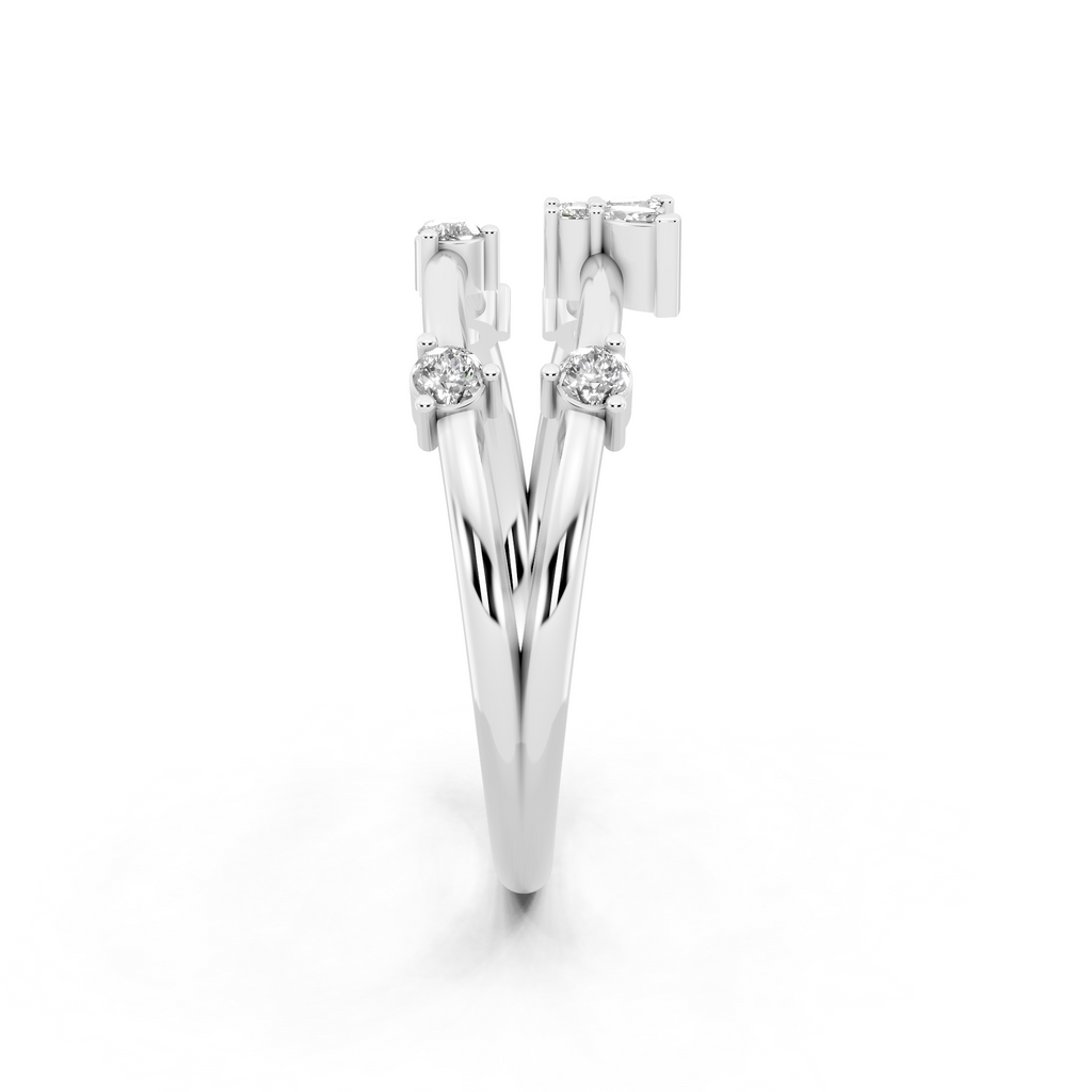 Fancy Butterfly Bloom Open Lab Grown Diamond Anniversary Ring By Lume Jewels
