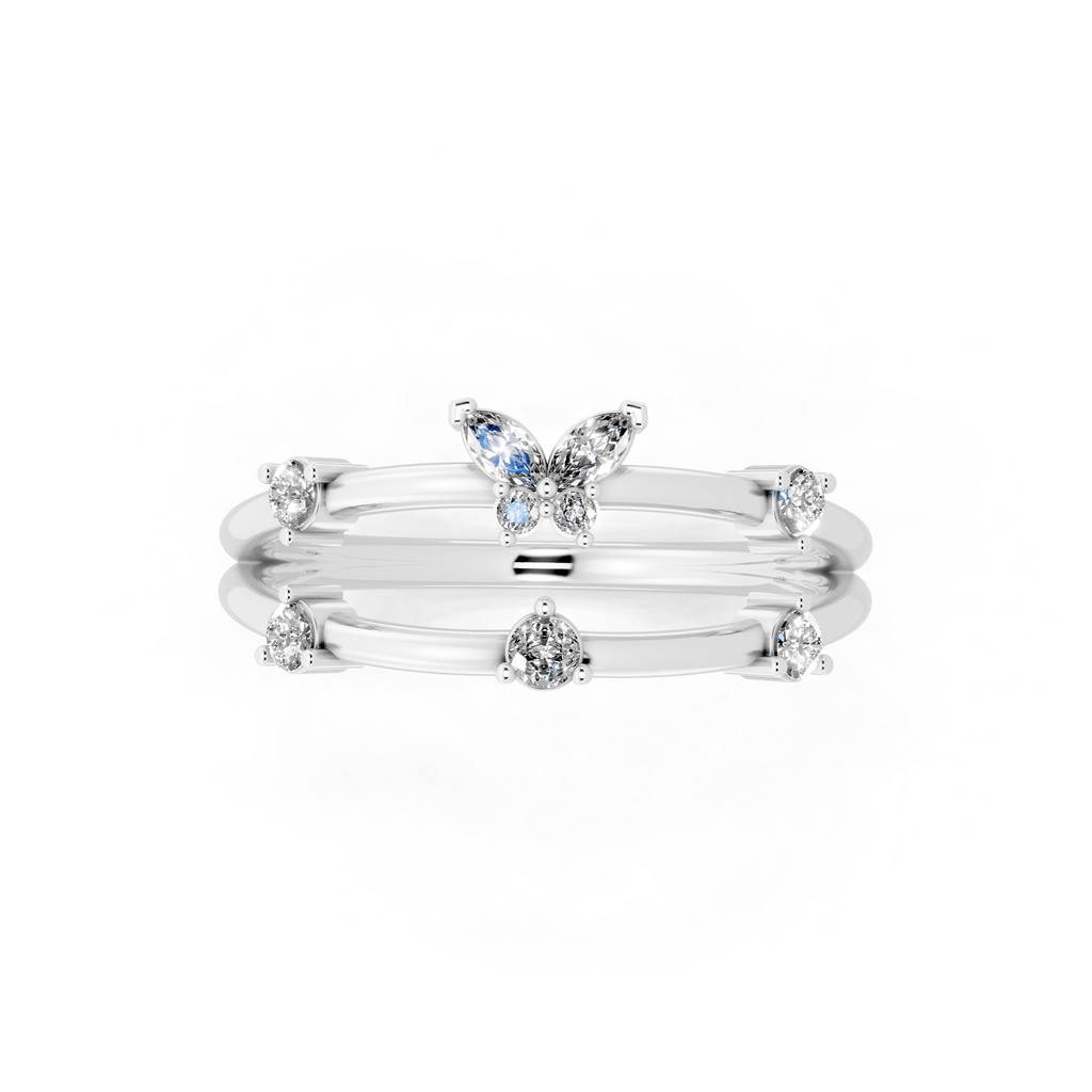 Fancy Butterfly Bloom Open Lab Grown Diamond Anniversary Ring By Lume Jewels