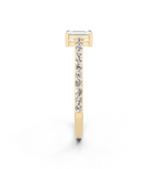Delicate Emerald Cut Lab Grown Diamond Engagement Ring with Pave Band