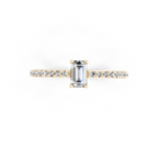 Delicate Emerald Cut Lab Grown Diamond Engagement Ring with Pave Band