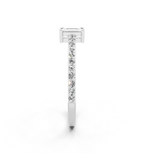 Delicate Emerald Cut Lab Grown Diamond Engagement Ring with Pave Band