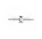 Delicate Emerald Cut Lab Grown Diamond Engagement Ring with Pave Band