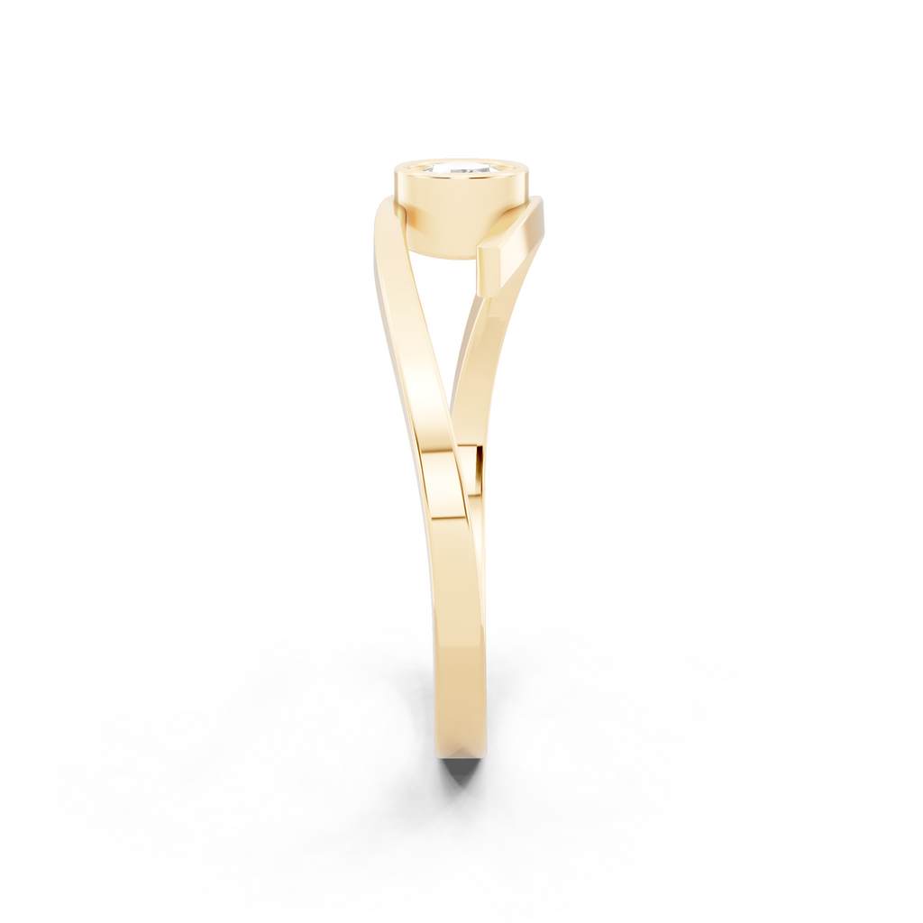 Minimal Bezel Set Round Cut Lab Grown Diamond Solitaire Proposal Ring