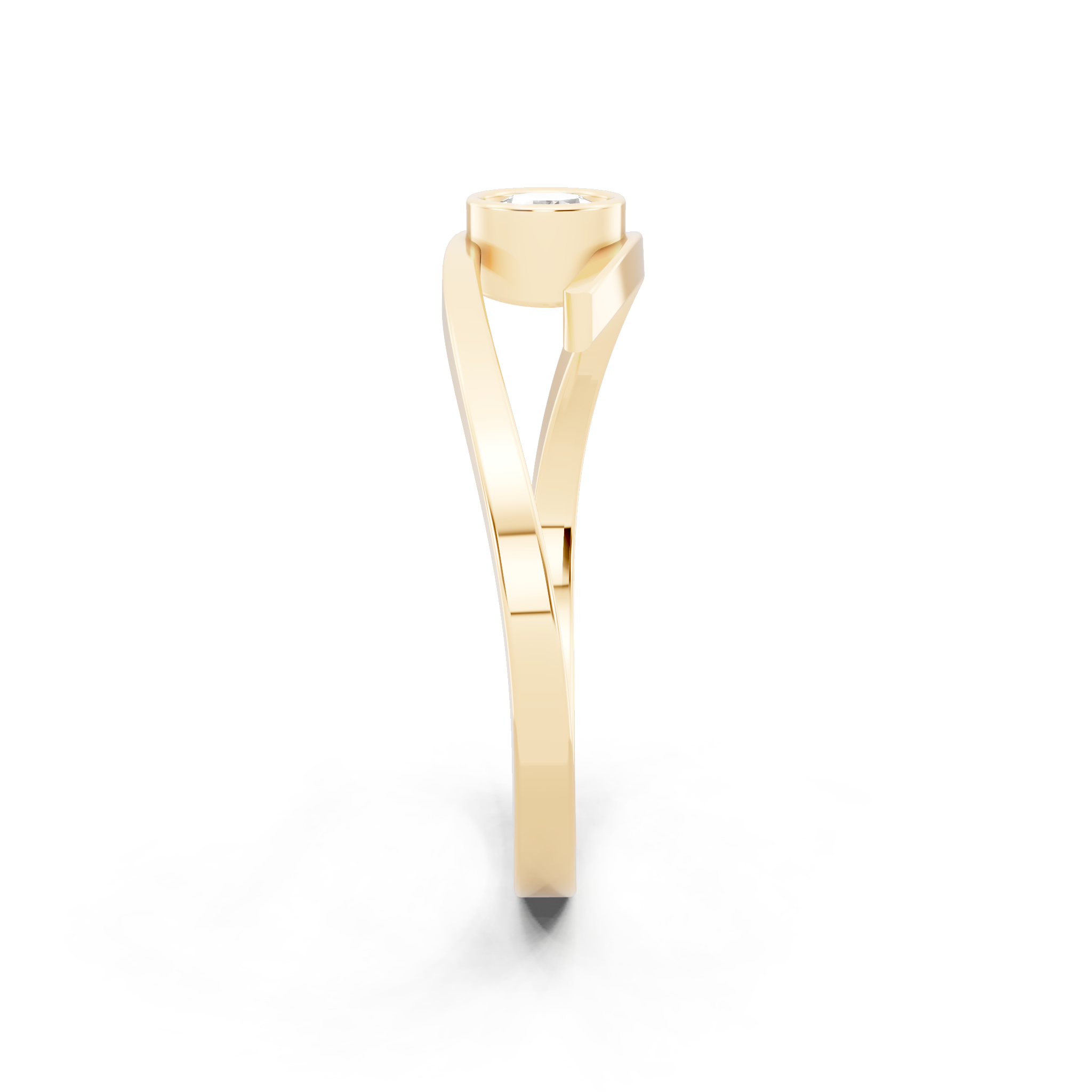 Minimal Bezel Set Round Cut Lab Grown Diamond Solitaire Proposal Ring