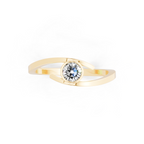Minimal Bezel Set Round Cut Lab Grown Diamond Solitaire Proposal Ring