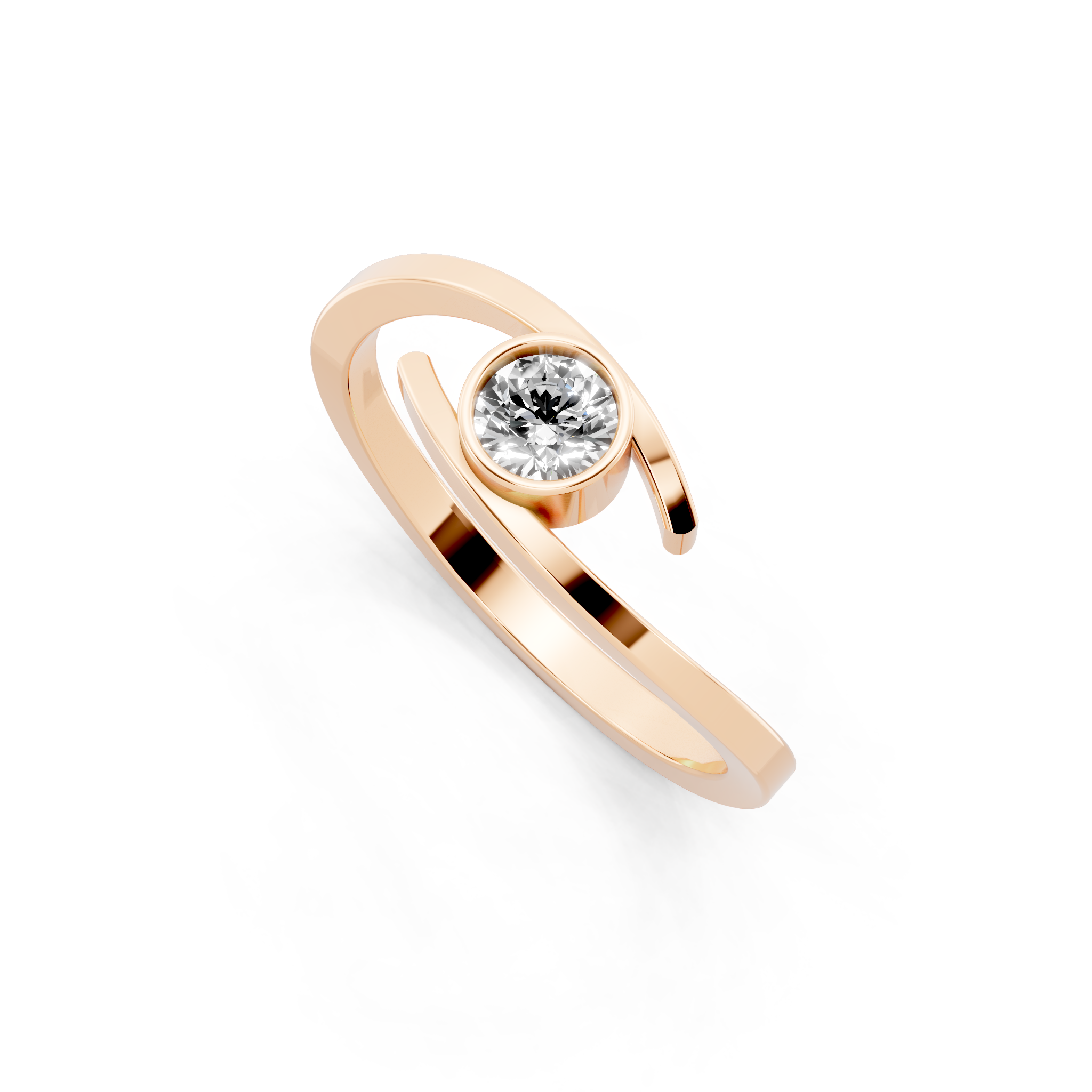Minimal Bezel Set Round Cut Lab Grown Diamond Solitaire Proposal Ring