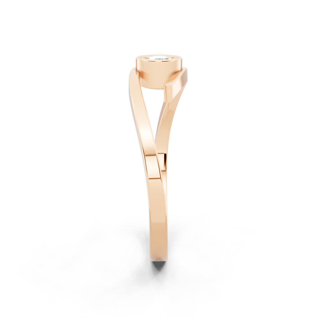 Minimal Bezel Set Round Cut Lab Grown Diamond Solitaire Proposal Ring