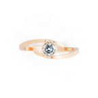 Minimal Bezel Set Round Cut Lab Grown Diamond Solitaire Proposal Ring