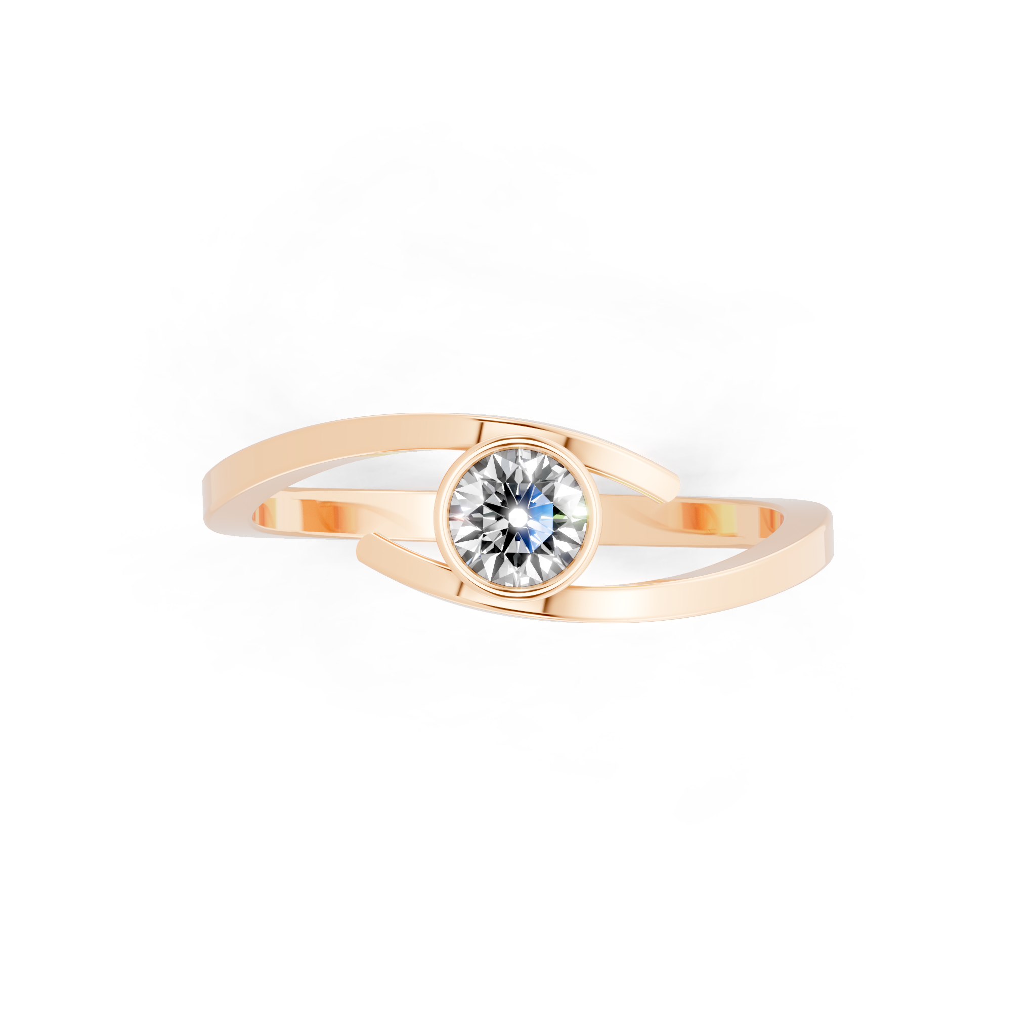 Minimal Bezel Set Round Cut Lab Grown Diamond Solitaire Proposal Ring