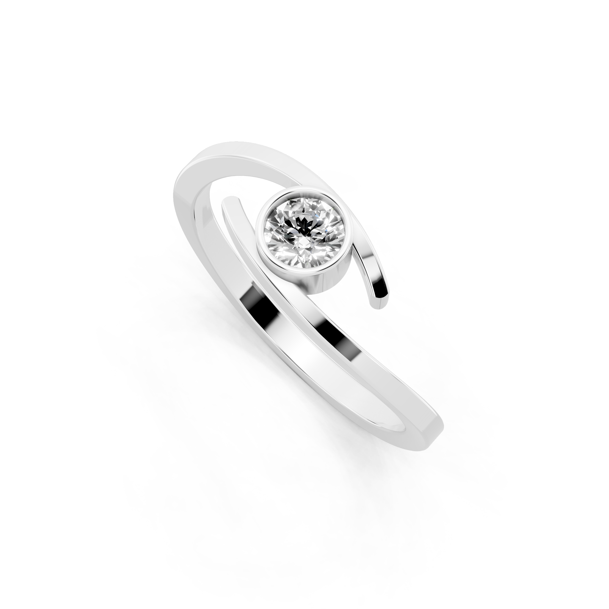Minimal Bezel Set Round Cut Lab Grown Diamond Solitaire Proposal Ring