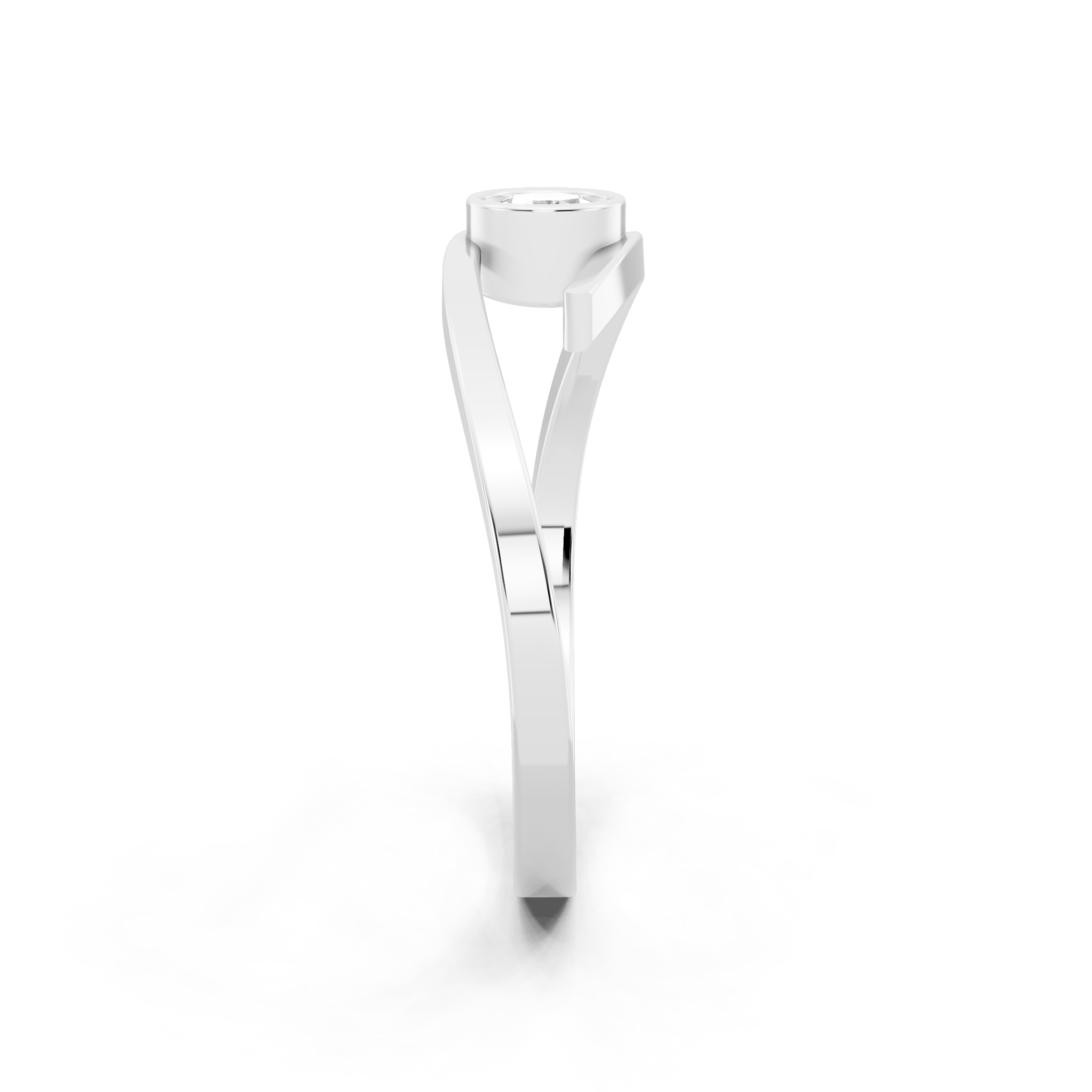 Minimal Bezel Set Round Cut Lab Grown Diamond Solitaire Proposal Ring