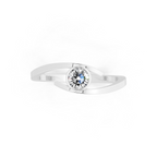 Minimal Bezel Set Round Cut Lab Grown Diamond Solitaire Proposal Ring
