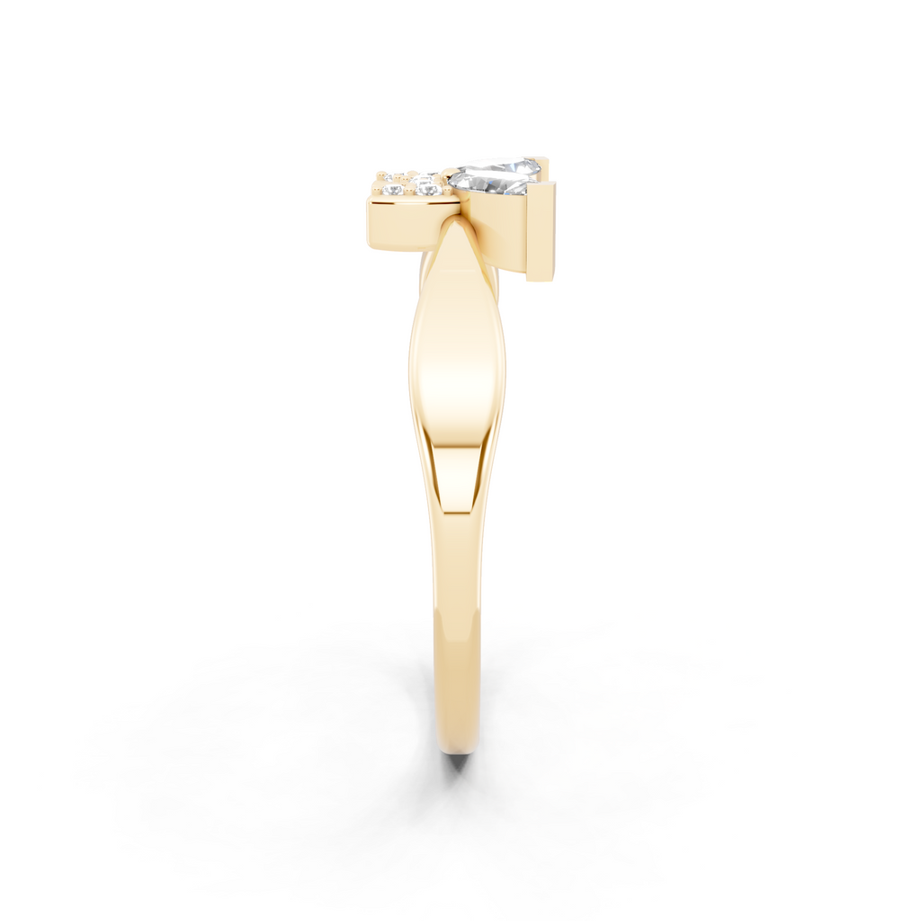 Premium Butterfly Statement Ring with Marquise and Round Lab Created Diamond