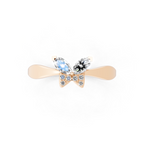 Premium Butterfly Statement Ring with Marquise and Round Lab Created Diamond