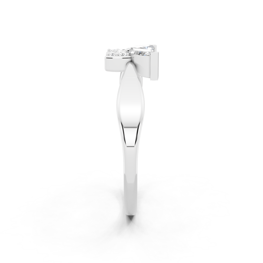 Premium Butterfly Statement Ring with Marquise and Round Lab Created Diamond