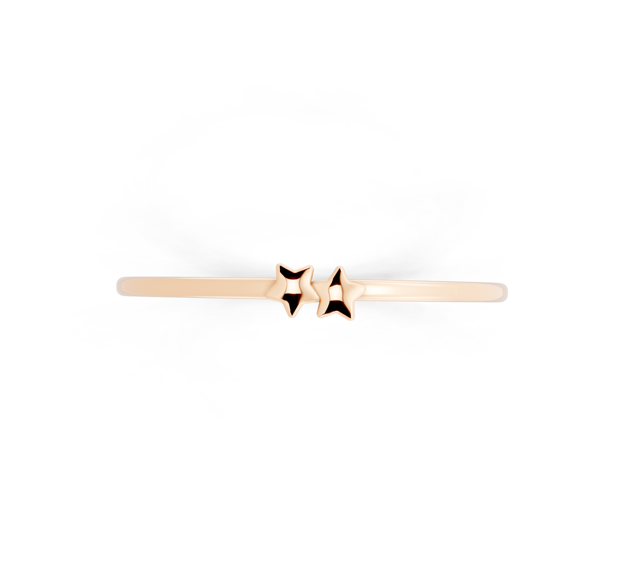 Minimal Celestial Double Star Band Ring in Yellow, White, Rose Gold by LJ