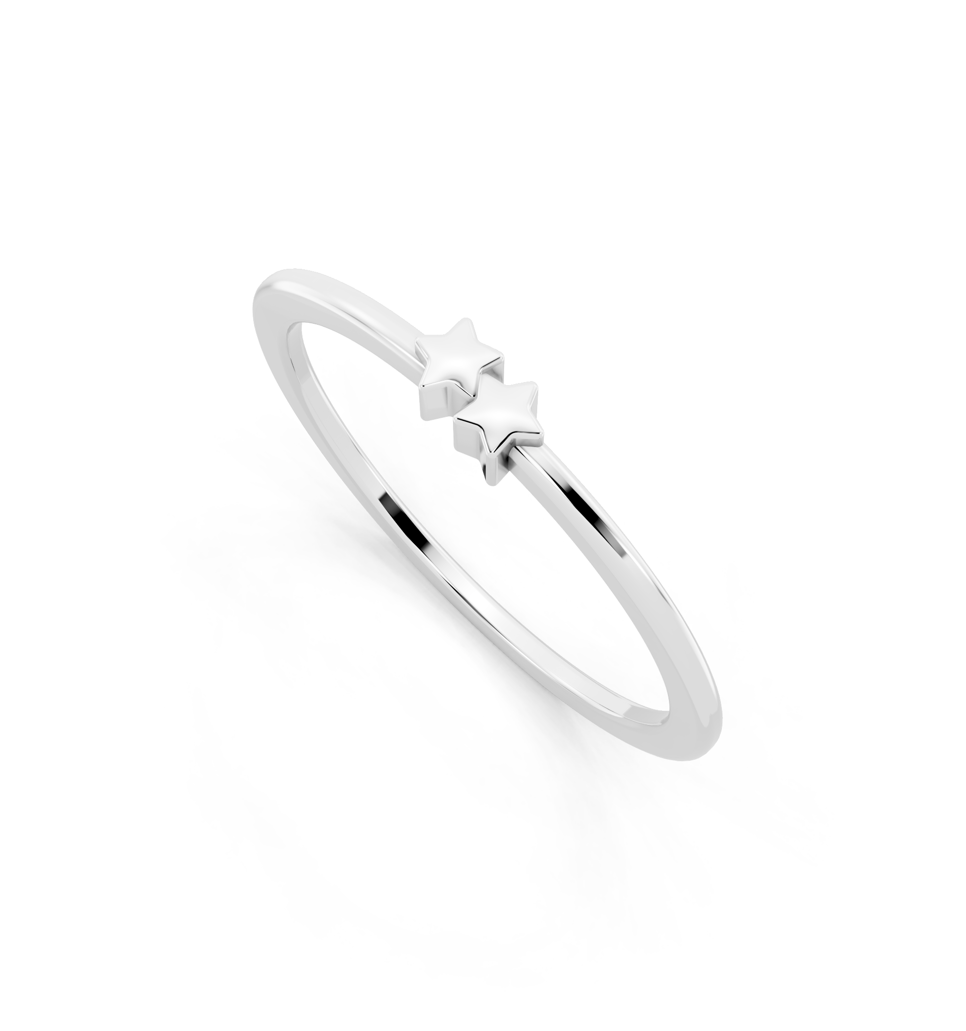 Minimal Celestial Double Star Band Ring in Yellow, White, Rose Gold by LJ