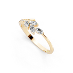 Elegant Marquise Cut Lab Grown Diamond Leaf Design Wedding Ring for Women