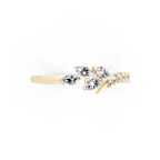 Elegant Marquise Cut Lab Grown Diamond Leaf Design Wedding Ring for Women