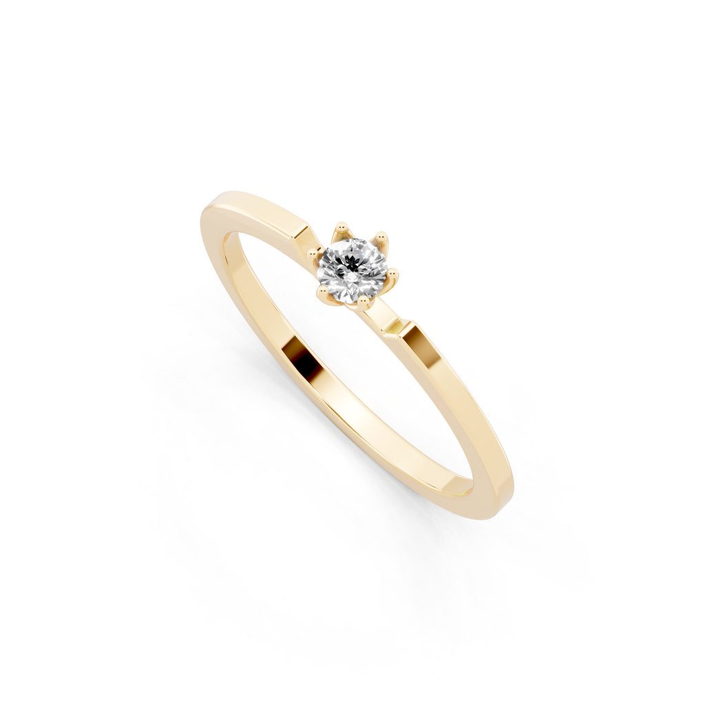Minimal Round Brilliant Lab Grown Diamond Solitaire Ring