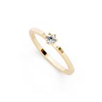 Minimal Round Brilliant Lab Grown Diamond Solitaire Ring