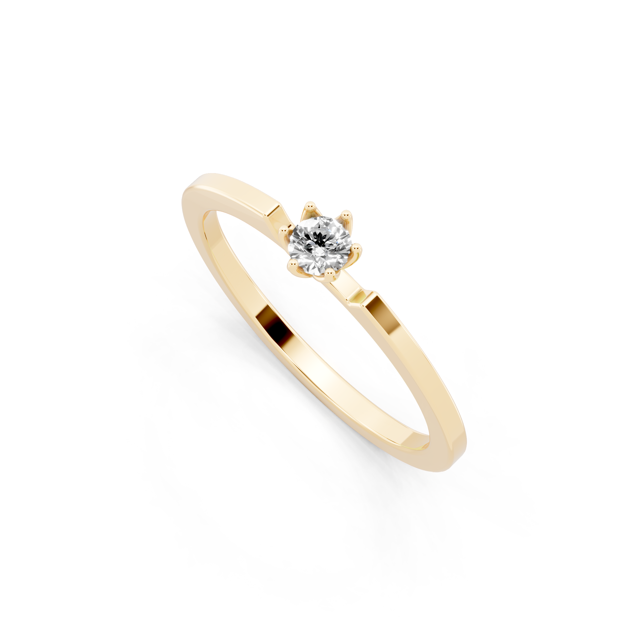 Minimal Round Brilliant Lab Grown Diamond Solitaire Ring