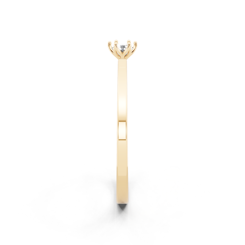 Minimal Round Brilliant Lab Grown Diamond Solitaire Ring
