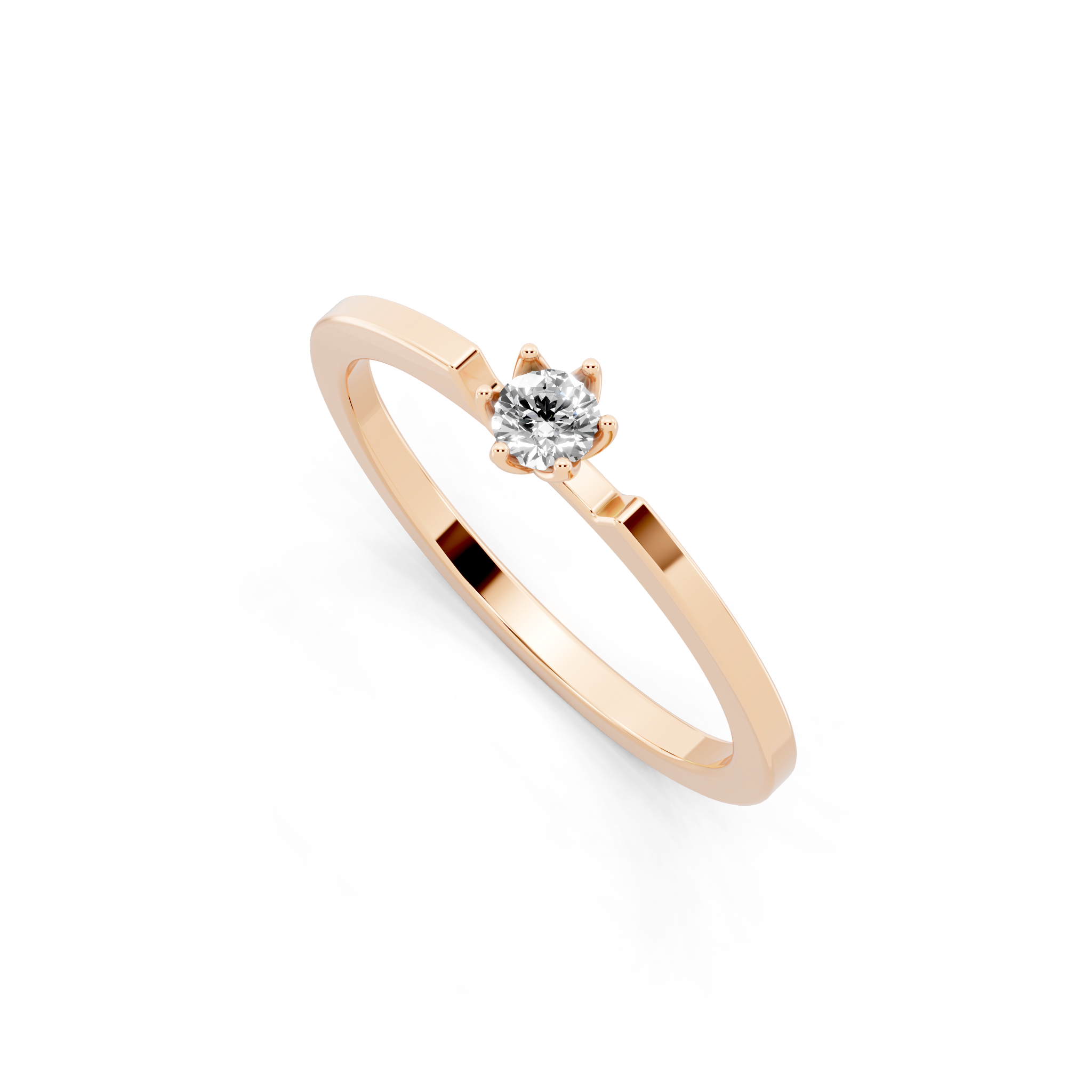 Minimal Round Brilliant Lab Grown Diamond Solitaire Ring