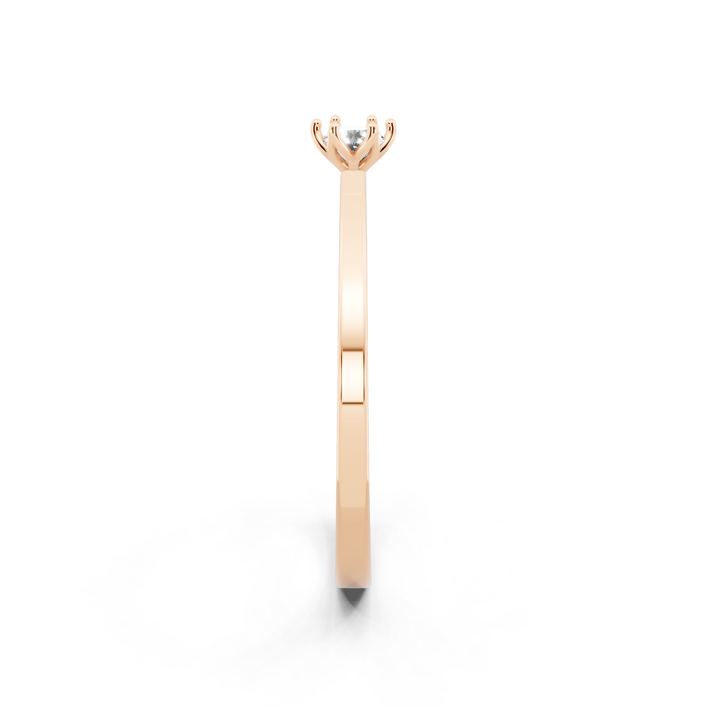 Minimal Round Brilliant Lab Grown Diamond Solitaire Ring