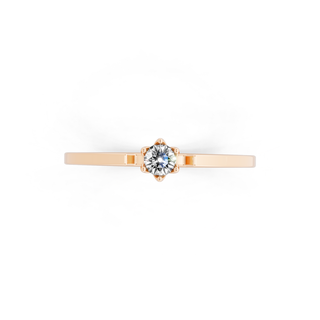 Minimal Round Brilliant Lab Grown Diamond Solitaire Ring