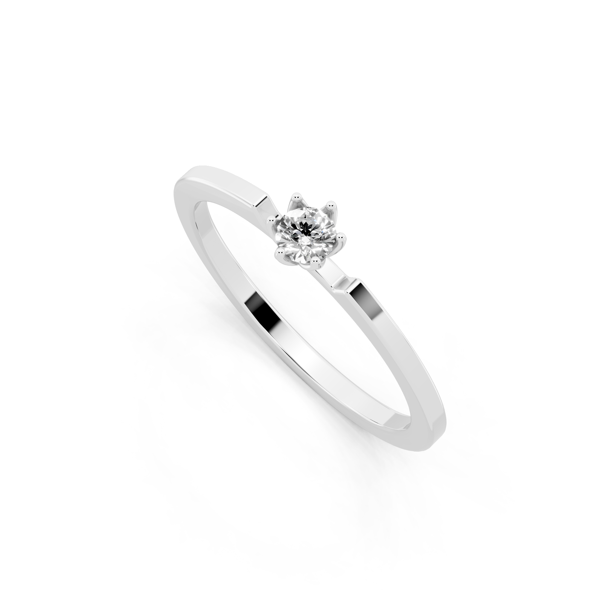 Minimal Round Brilliant Lab Grown Diamond Solitaire Ring