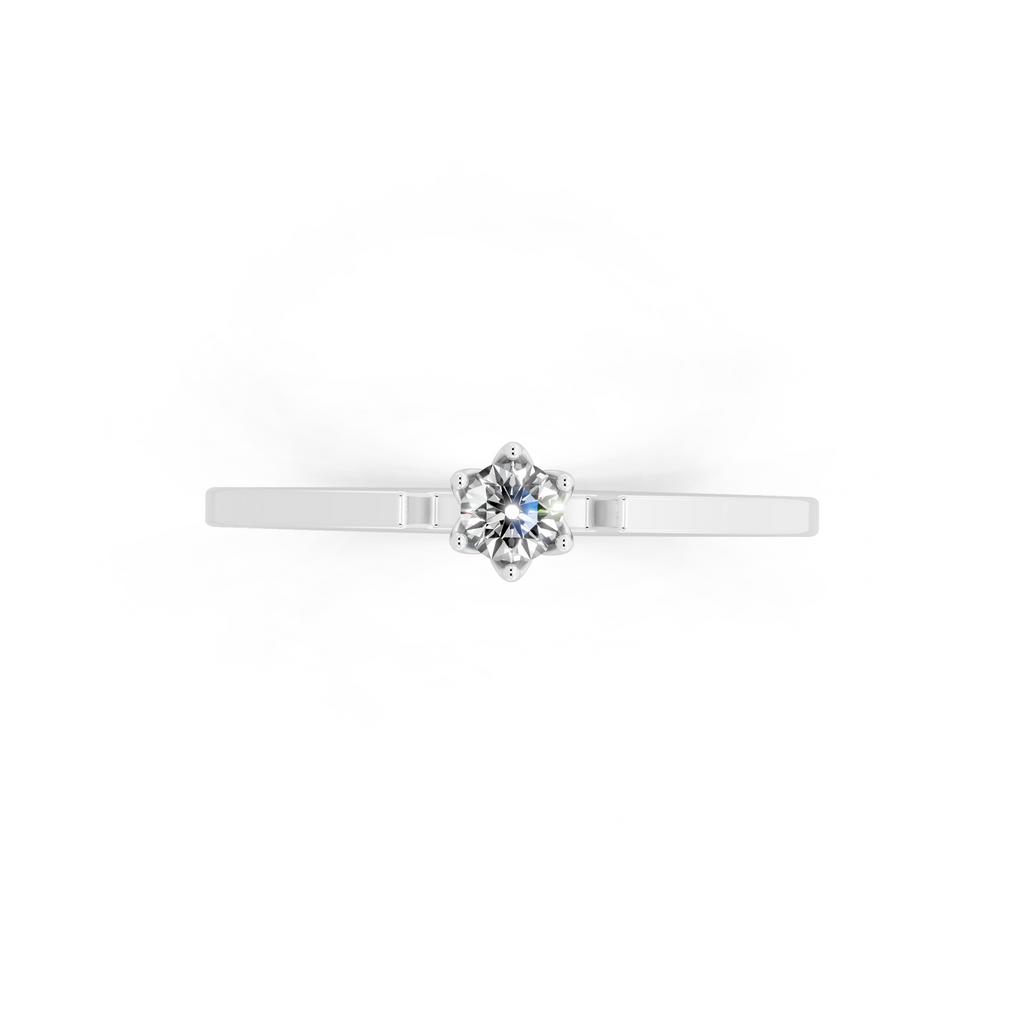 Minimal Round Brilliant Lab Grown Diamond Solitaire Ring