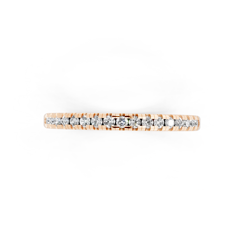Simple Round Brilliant Lab Grown Diamond Stacking Ring for Girlfriend