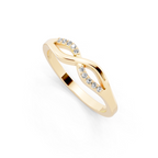 Elegant Interlace Brilliant Lab Grown Diamond Statement Ring in White, Yellow & Rose Gold Tone