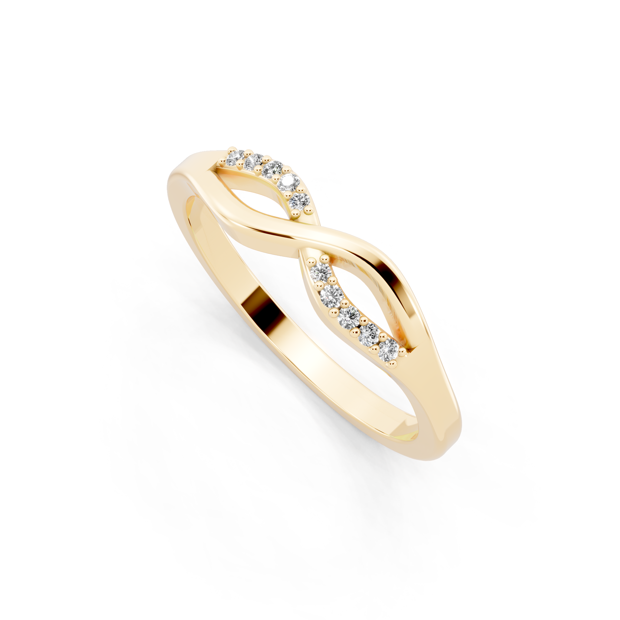 Elegant Interlace Brilliant Lab Grown Diamond Statement Ring in White, Yellow & Rose Gold Tone