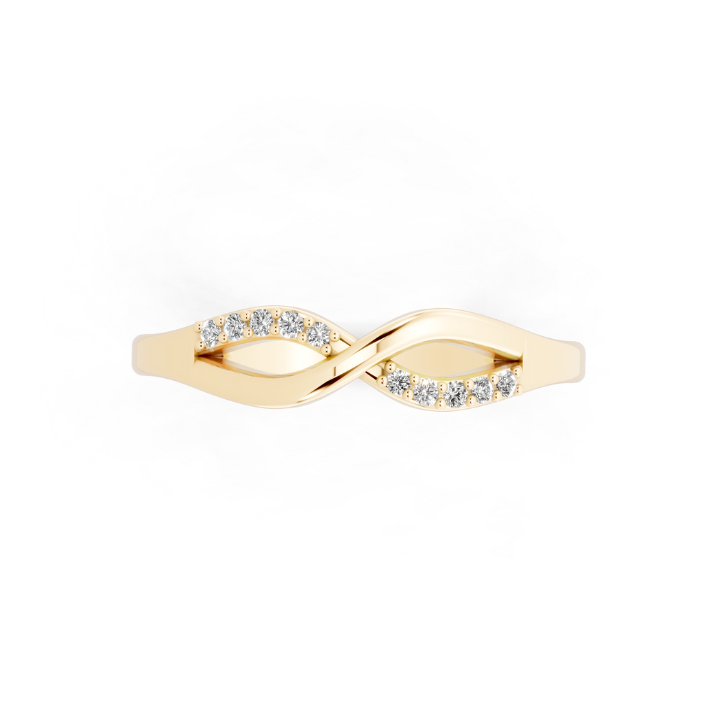Elegant Interlace Brilliant Lab Grown Diamond Statement Ring in White, Yellow & Rose Gold Tone