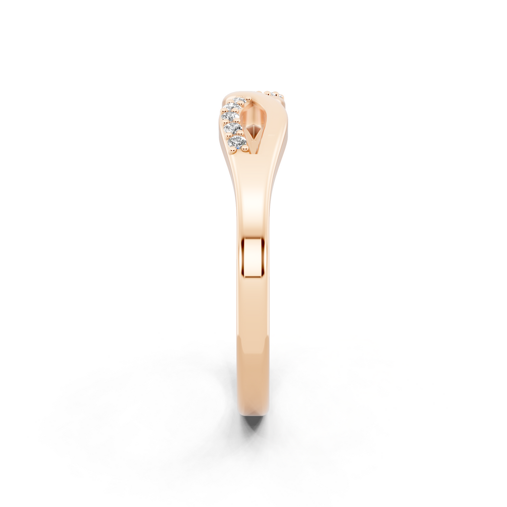 Elegant Interlace Brilliant Lab Grown Diamond Statement Ring in White, Yellow & Rose Gold Tone