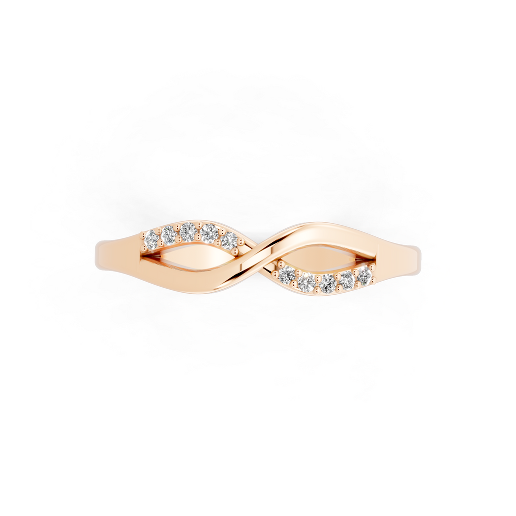 Elegant Interlace Brilliant Lab Grown Diamond Statement Ring in White, Yellow & Rose Gold Tone