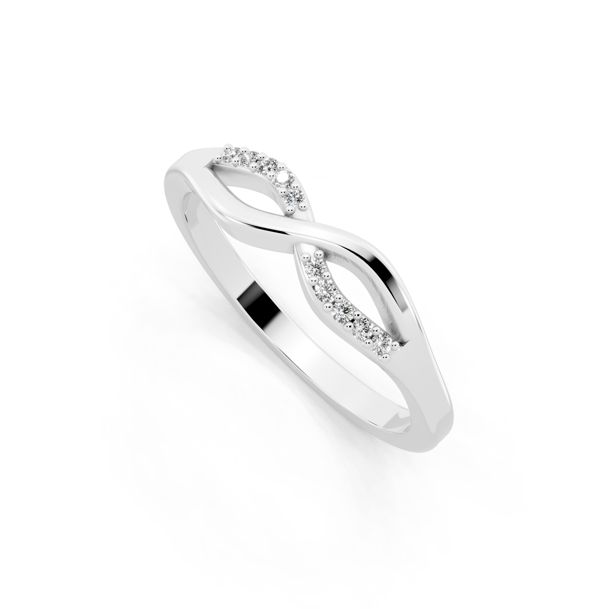 Elegant Interlace Brilliant Lab Grown Diamond Statement Ring in White, Yellow & Rose Gold Tone