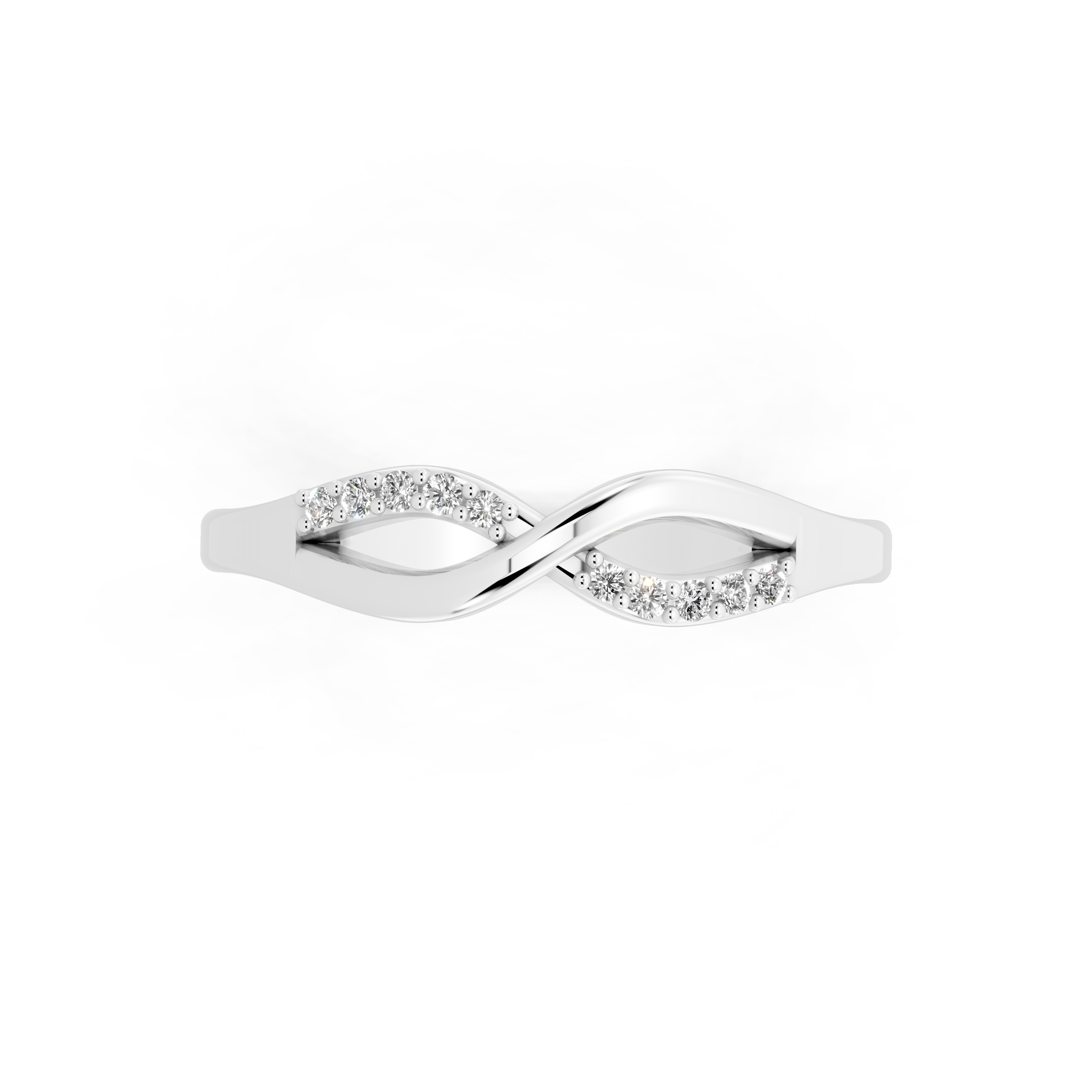 Elegant Interlace Brilliant Lab Grown Diamond Statement Ring in White, Yellow & Rose Gold Tone