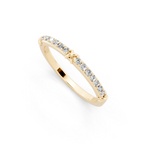 Modern Gold Tone Round Lab Grown Diamond Crossover Ring