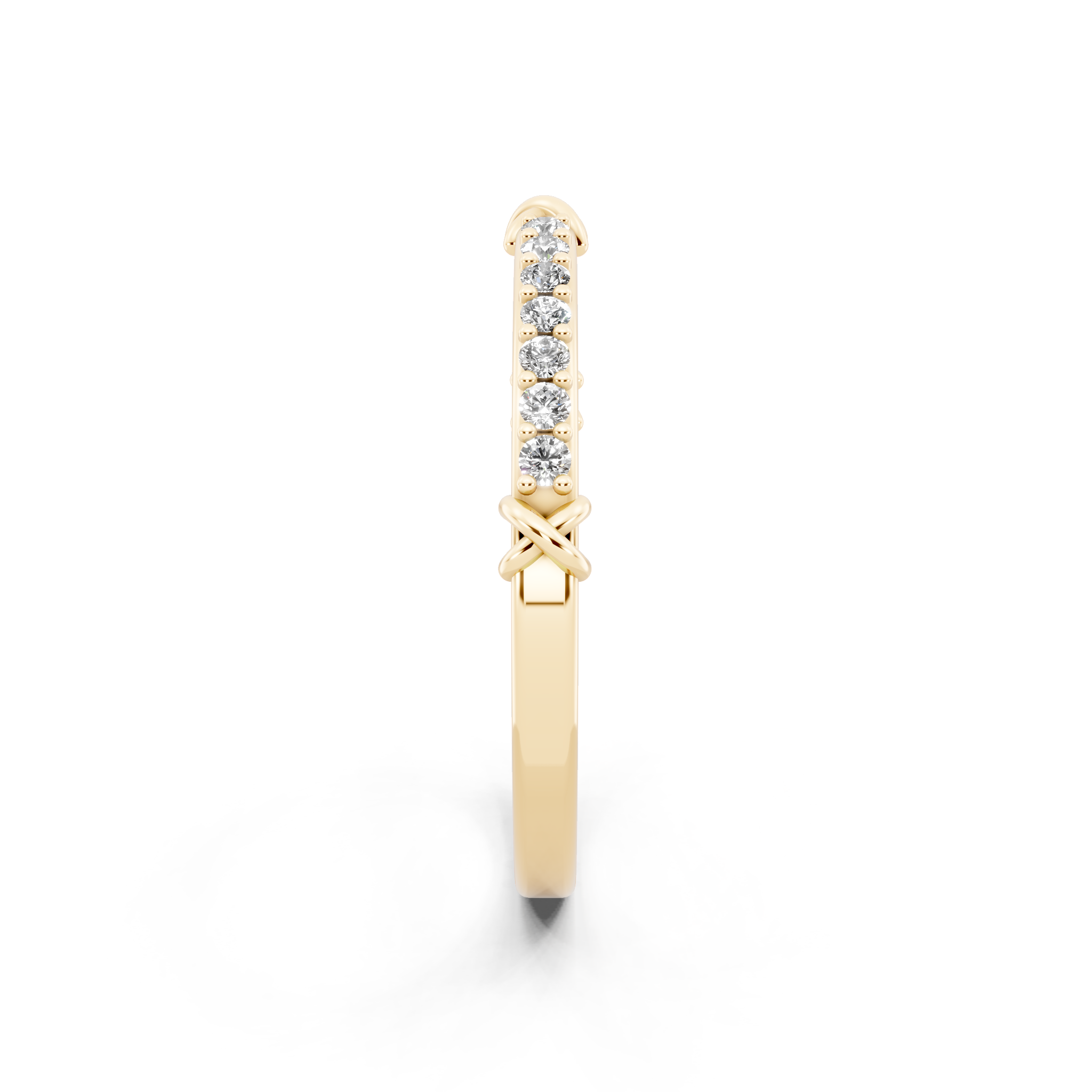 Modern Gold Tone Round Lab Grown Diamond Crossover Ring