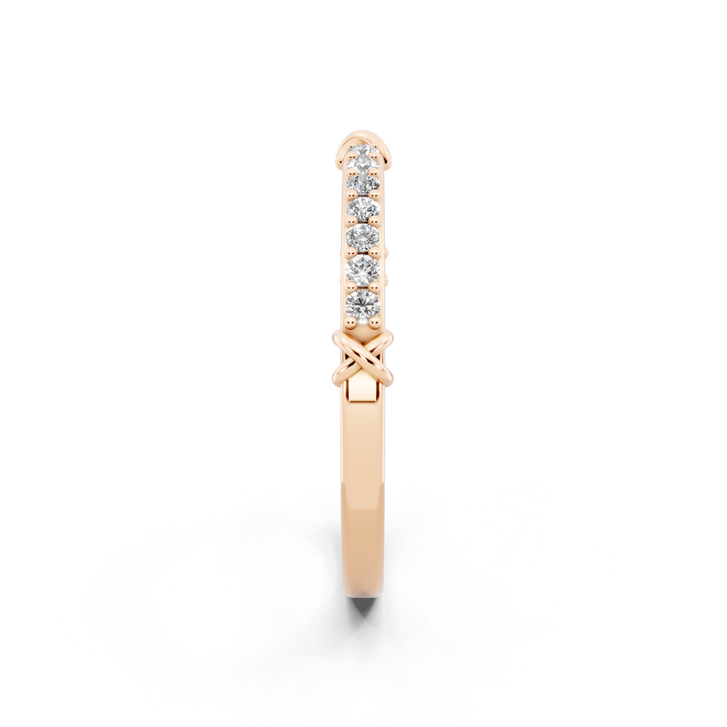 Modern Gold Tone Round Lab Grown Diamond Crossover Ring