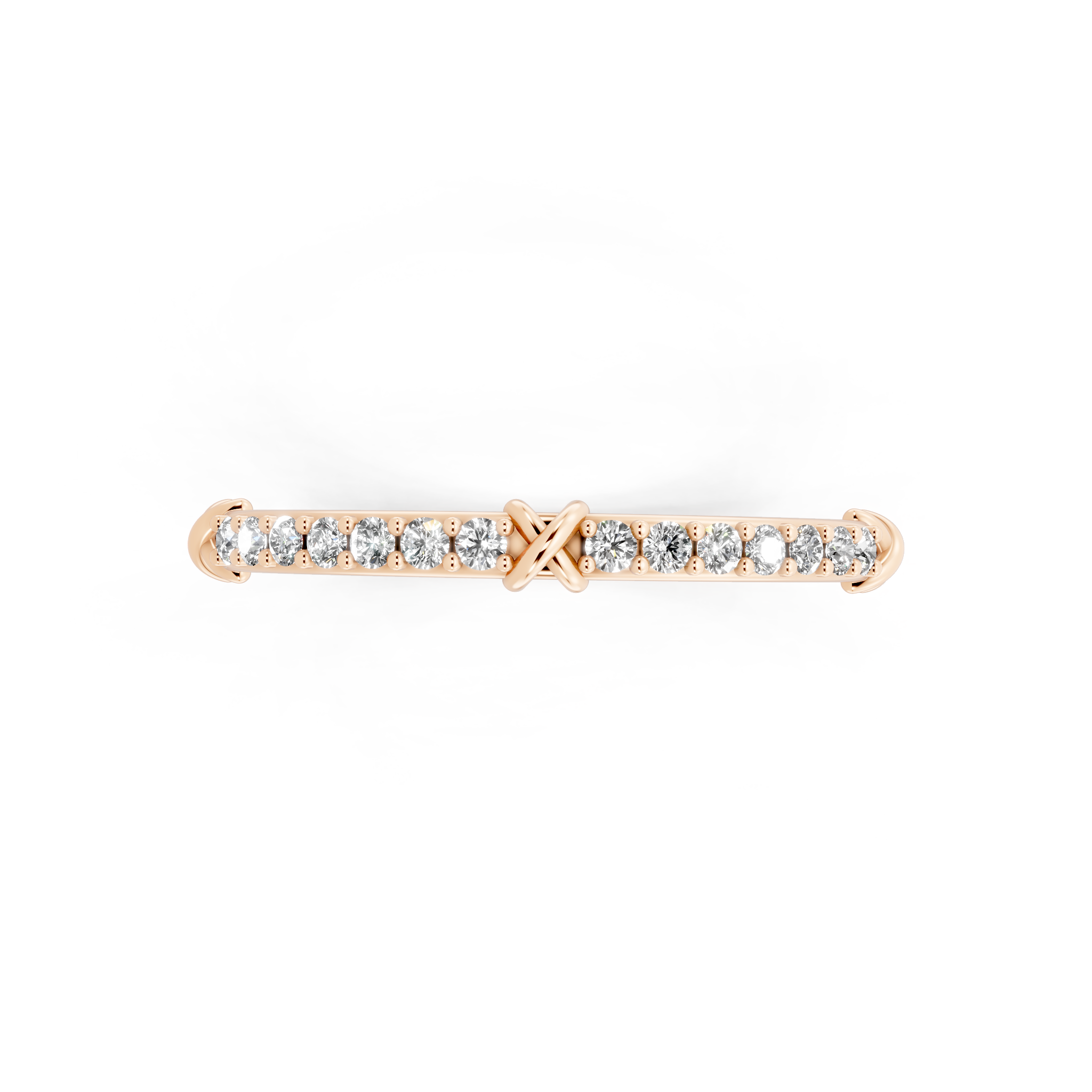 Modern Gold Tone Round Lab Grown Diamond Crossover Ring