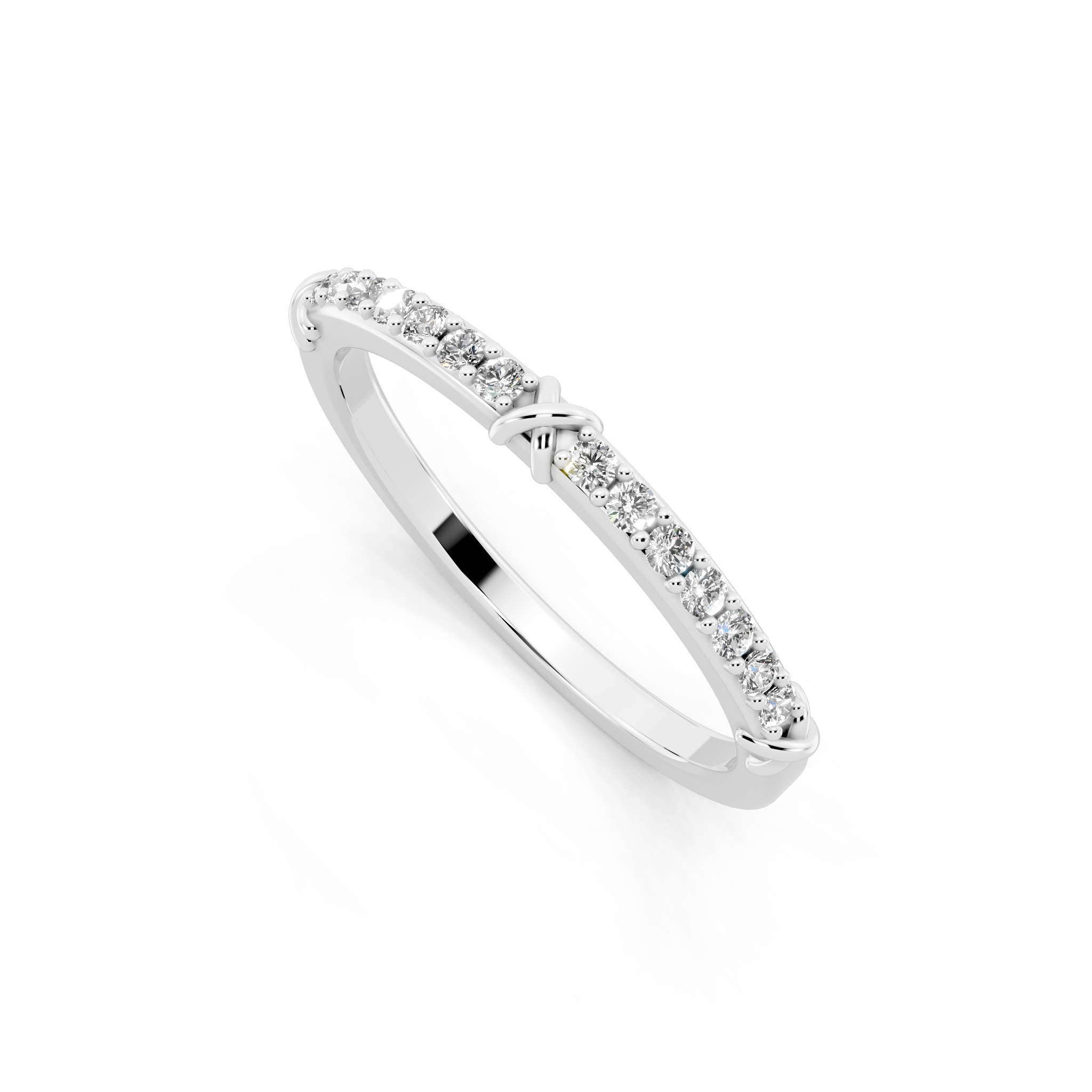 Modern Gold Tone Round Lab Grown Diamond Crossover Ring