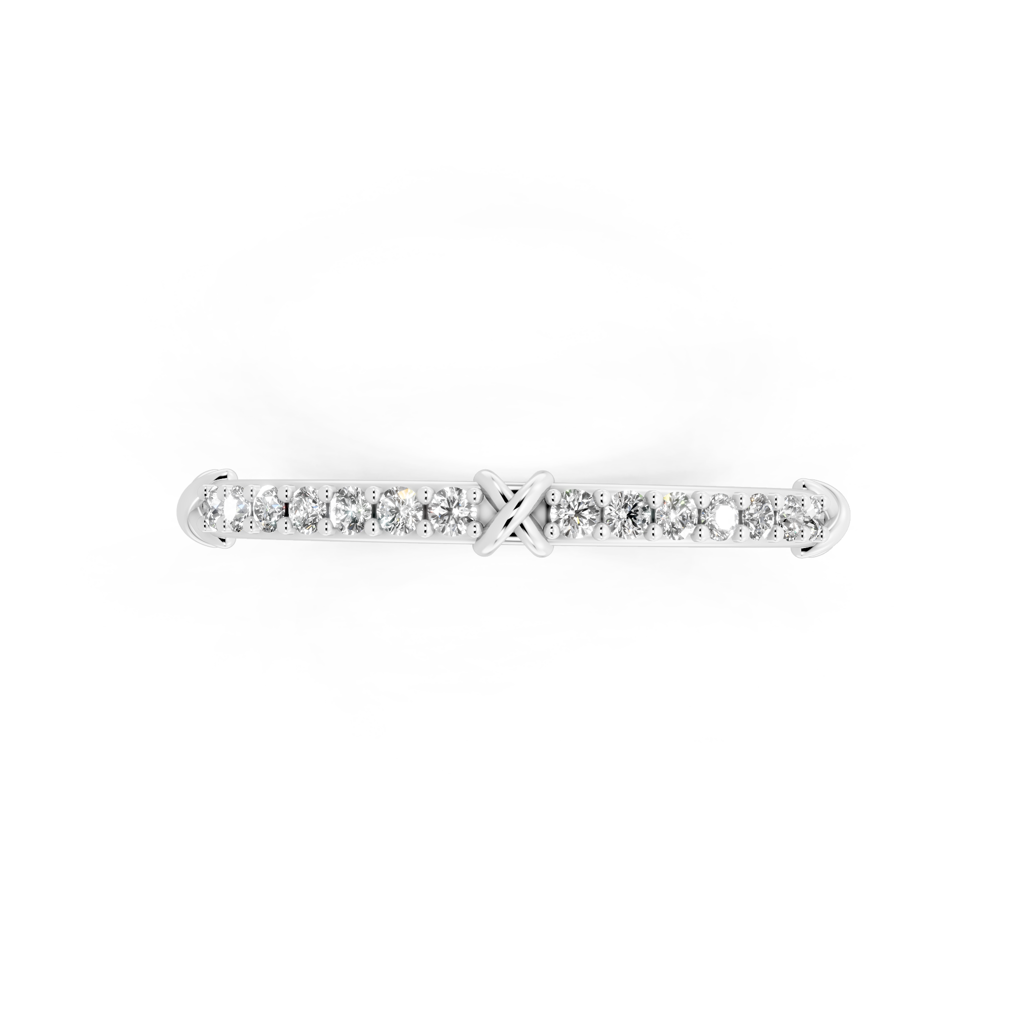 Modern Gold Tone Round Lab Grown Diamond Crossover Ring